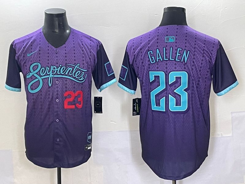 Men 2025 Arizona Diamondback #23 Gallen Purple Joint Name Nike MLB Jersey style 4